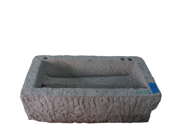 36" Inch Long Hand Chiseled Stone Trough 23 - Dyag East