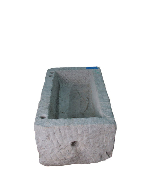 36" Inch Long Hand Chiseled Stone Trough 23 - Dyag East