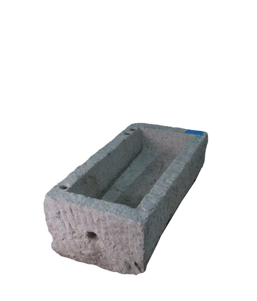 36" Inch Long Hand Chiseled Stone Trough 23 - Dyag East