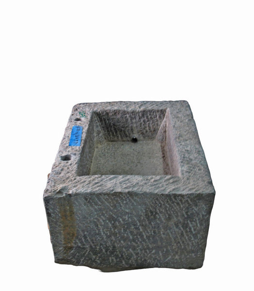 36" Inch Long Hand Chiseled Stone Trough 31 - Dyag East