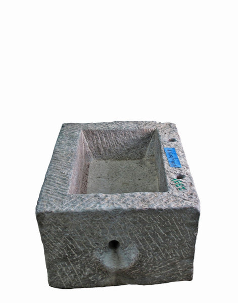 36" Inch Long Hand Chiseled Stone Trough 31 - Dyag East