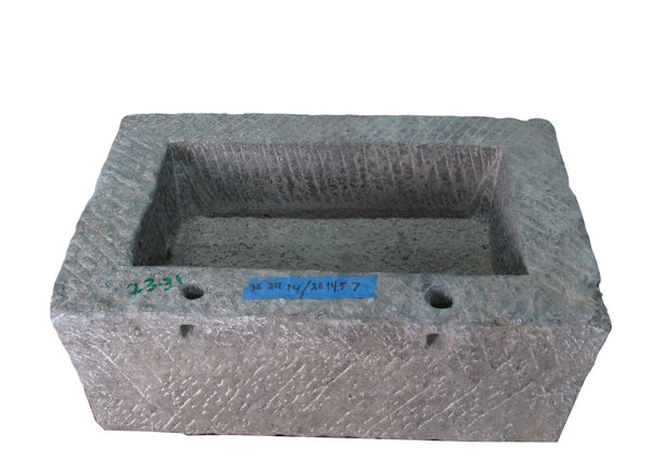 36" Inch Long Hand Chiseled Stone Trough 31 - Dyag East