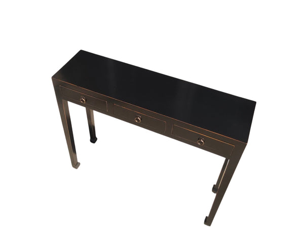 37" Long 3-Drawer Black Console Table - Dyag East