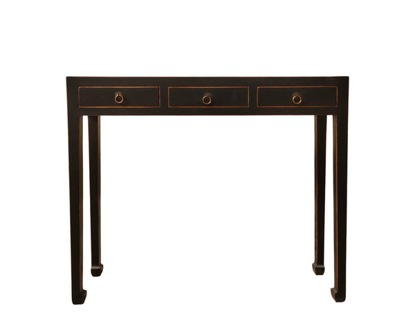 37" Long 3-Drawer Black Console Table - Dyag East
