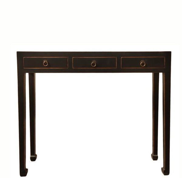 37" Long 3-Drawer Black Console Table - Dyag East
