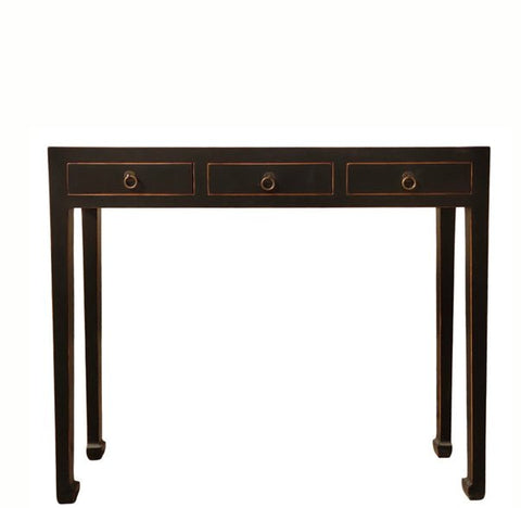 37" Long 3-Drawer Black Console Table - Dyag East