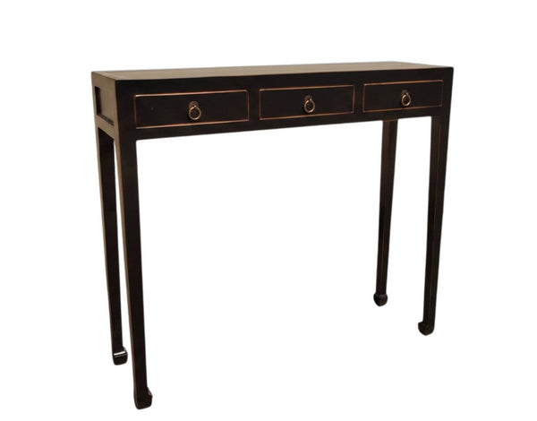 37" Long 3-Drawer Black Console Table - Dyag East