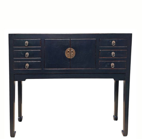 37" Long Black Multi-Storage Console Table - Dyag East