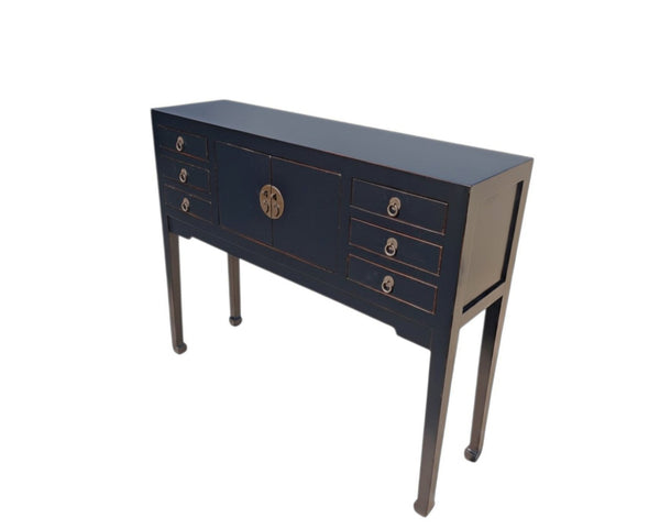 37" Long Black Multi-Storage Console Table - Dyag East