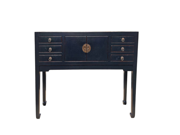 37" Long Black Multi-Storage Console Table - Dyag East