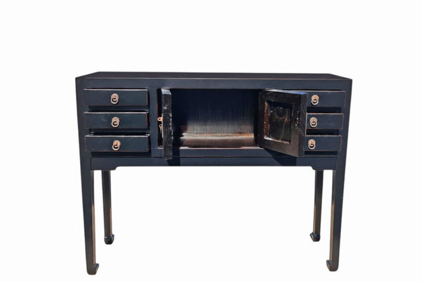 37" Long Black Multi-Storage Console Table - Dyag East