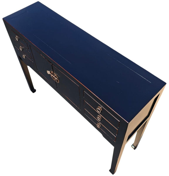 37" Long Black Multi-Storage Console Table - Dyag East