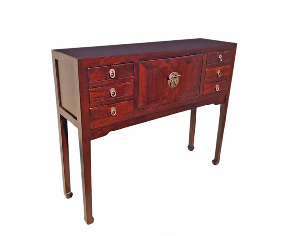 37" Long Reddish Brown Multi-Storage Console Table - Dyag East