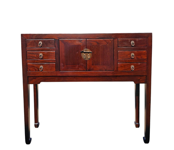 37" Long Reddish Brown Multi-Storage Console Table - Dyag East