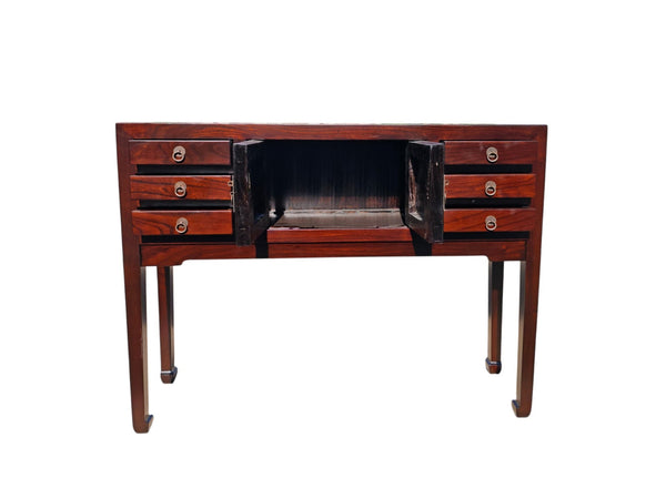37" Long Reddish Brown Multi-Storage Console Table - Dyag East