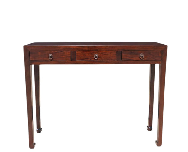 37" Longe 3-Drawer Reddish Brown Console Table - Dyag East