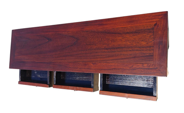 37" Longe 3-Drawer Reddish Brown Console Table - Dyag East