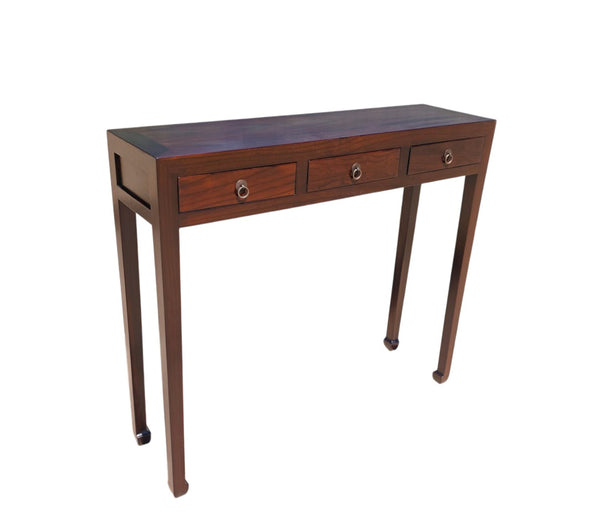 37" Longe 3-Drawer Reddish Brown Console Table - Dyag East