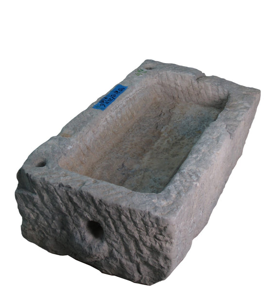 39" Inch Long Hand Chiseled Stone Trough 15 - Dyag East