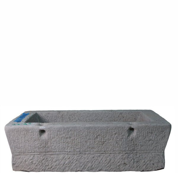 40" Inch Long Hand Chiseled Stone Trough 25 - Dyag East