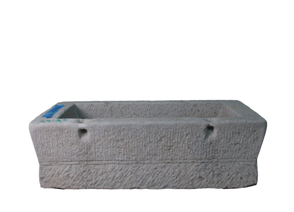 40" Inch Long Hand Chiseled Stone Trough 25 - Dyag East