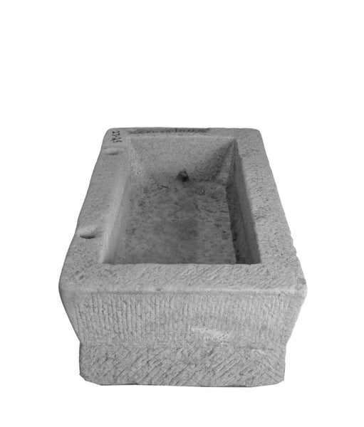 40" Inch Long Hand Chiseled Stone Trough 25 - Dyag East
