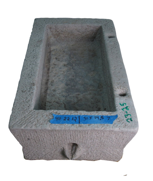 40" Inch Long Hand Chiseled Stone Trough 25 - Dyag East