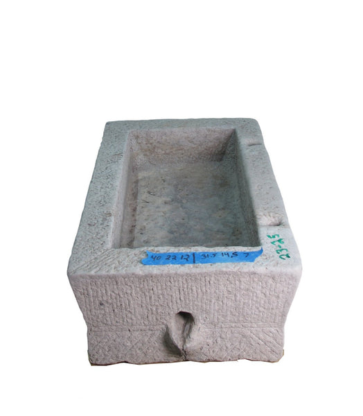 40" Inch Long Hand Chiseled Stone Trough 25 - Dyag East