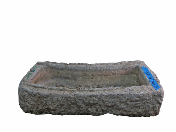 42" Inch Long Hand Chiseled Stone Trough 19 - Dyag East