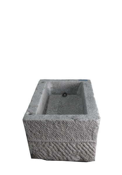 42" Inch Long Hand Chiseled Stone Trough 29 - Dyag East