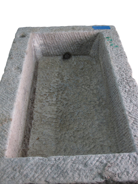 42" Inch Long Hand Chiseled Stone Trough 29 - Dyag East
