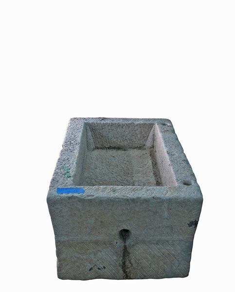 42" Inch Long Hand Chiseled Stone Trough 29 - Dyag East