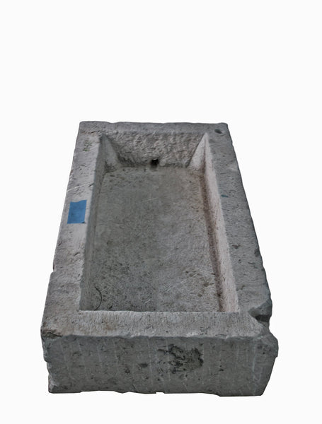 45" Inch Long Hand Chiseled Stone Trough 14 - Dyag East