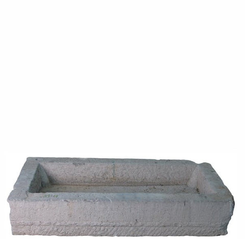 45" Inch Long Hand Chiseled Stone Trough 14 - Dyag East