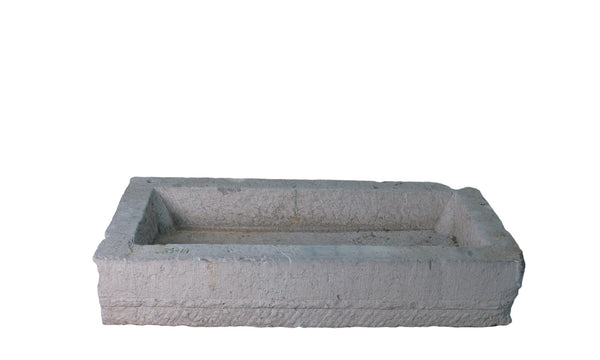 45" Inch Long Hand Chiseled Stone Trough 14 - Dyag East