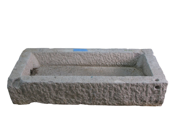 45" Inch Long Hand Chiseled Stone Trough 14 - Dyag East