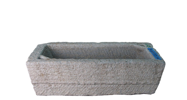 45" Inch Long Hand Chiseled Stone Trough 17 - Dyag East