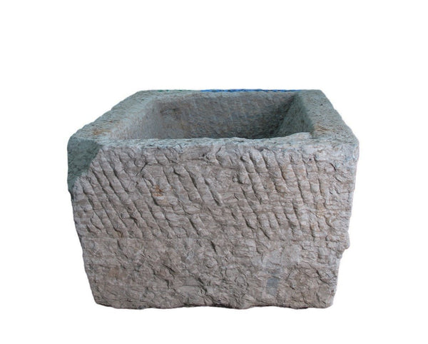 45" Inch Long Hand Chiseled Stone Trough 17 - Dyag East