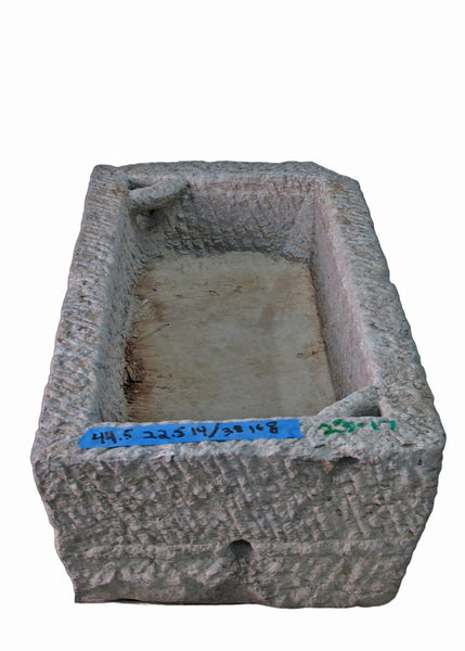 45" Inch Long Hand Chiseled Stone Trough 17 - Dyag East