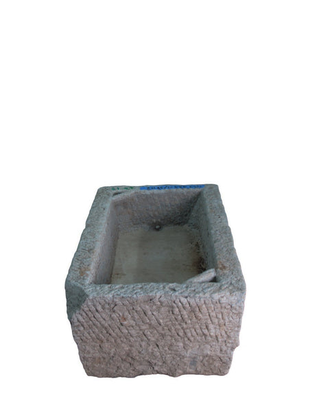 45" Inch Long Hand Chiseled Stone Trough 17 - Dyag East