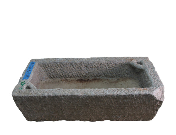 45" Inch Long Hand Chiseled Stone Trough 17 - Dyag East