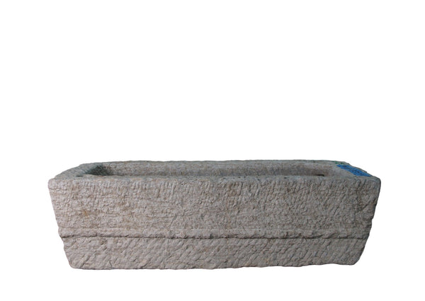 45" Inch Long Hand Chiseled Stone Trough 17 - Dyag East