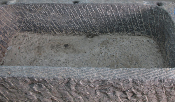 45" Inch Long Hand Chiseled Stone Trough 2 - Dyag East
