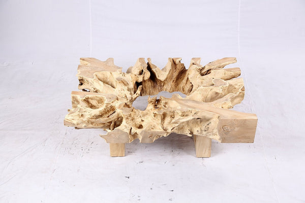 48” Inch Rectangular Sculptured Teak Root Coffee Table 241B - Dyag East