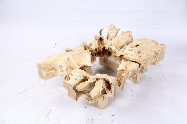 48” Inch Rectangular Sculptured Teak Root Coffee Table 241B - Dyag East