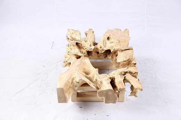 48” Inch Rectangular Sculptured Teak Root Coffee Table 241B - Dyag East