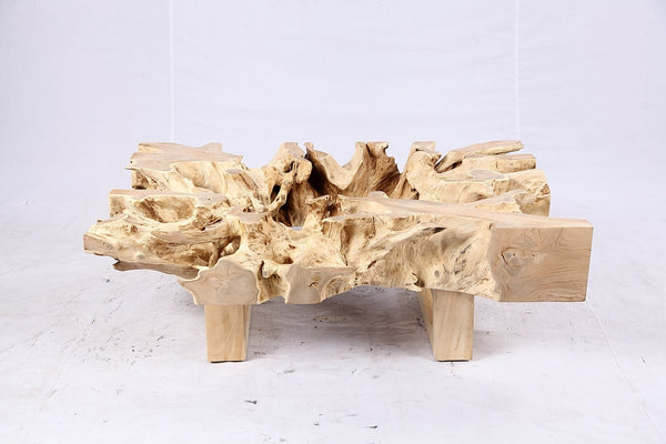 48” Inch Rectangular Sculptured Teak Root Coffee Table 241B - Dyag East