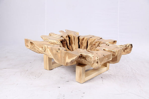 48” Inch Rectangular Sculptured Teak Root Coffee Table 242B - Dyag East