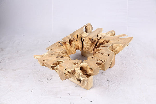 48” Inch Rectangular Sculptured Teak Root Coffee Table 242B - Dyag East