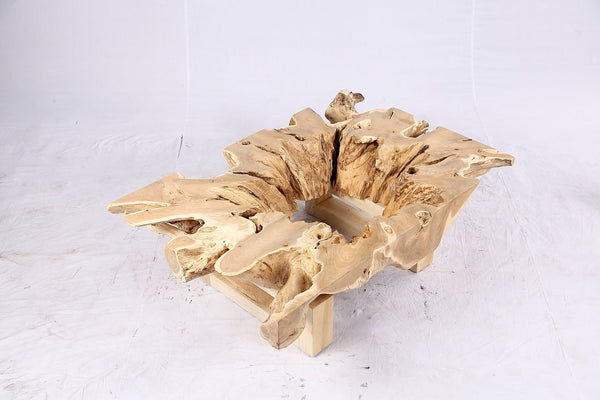 48” Inch Rectangular Sculptured Teak Root Coffee Table 242B - Dyag East